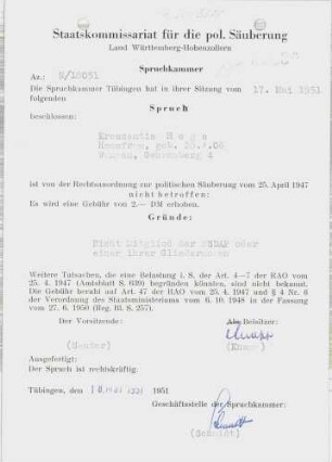 Hege, Kreszentia