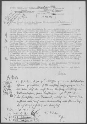 Deißlingen mit Lauffen/Rottweil: Inspektionsbericht 1961