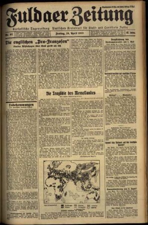 Erste Ausgabe vom Freitag, den 26. April 1935.
