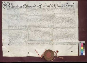 Erzherzog Leopold von Österreich leiht vom Domstift Basel 10.000 Gulden, verzinslich mit 500 Gulden.