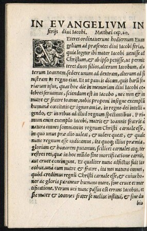 In Evangelium In feriis divi Iacobi. Matthaei cap. 20.