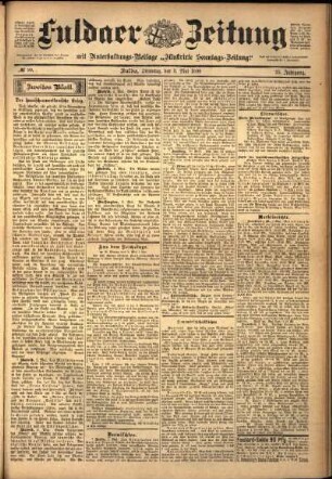 Zweite Ausgabe vom Dienstag, den 03. Mai 1898.