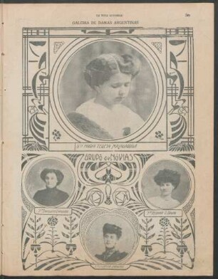 Grupo de novias : Srta. Enriqueta Capurro [y] Srta. Petrona O. Bruni [y] Srta. Josefina Dorignac