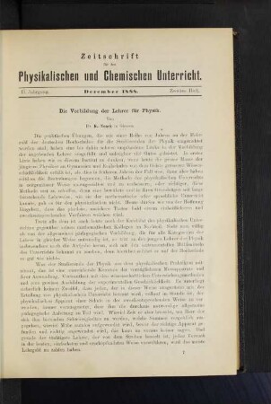 II. Jahrgang. Dezember 1888. Zweites Heft.