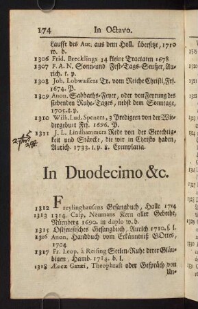 174-204, In Duodecimo &c.