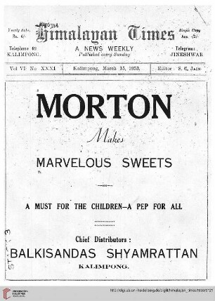 No. XXXI (15 March 1953)