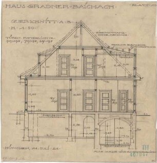 Fischer, Theodor; Blaichach; Haus Gradner - Querschnitt