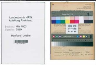 Entnazifizierung Josine Hanfland , geb. 19.12.1911 ()