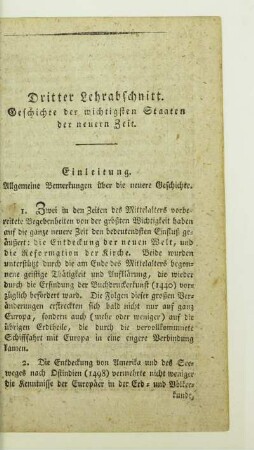 Dritter Lehrabschnitt. Geschichte der wichtigsten Staaten der neueren Zeit