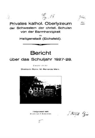 1927/28: Bericht ... - 1927/28