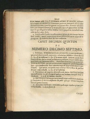 Caput Decimum Quintum. De Numero Decimo Septimo.