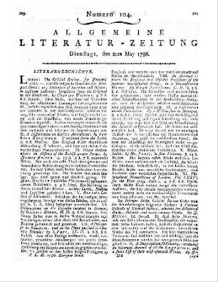 The Critical review. Januar-Februar 1786. London [1786]