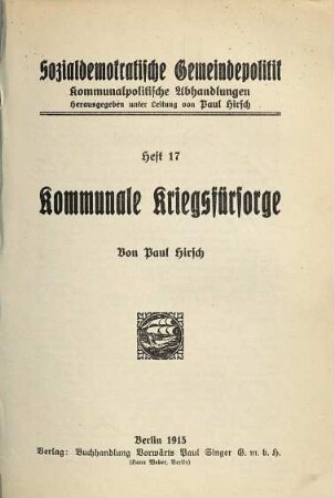 Kommunale Kriegsfürsorge