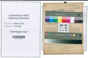 Entnazifizierung Karl Schmiegelt , geb. 06.06.1893 (Posamentier)