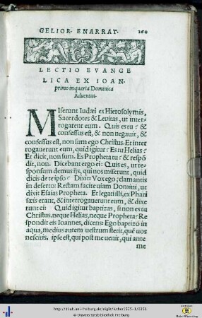 Lectio Evangelica ex Ioann. prima in quarta Dominica Adventus