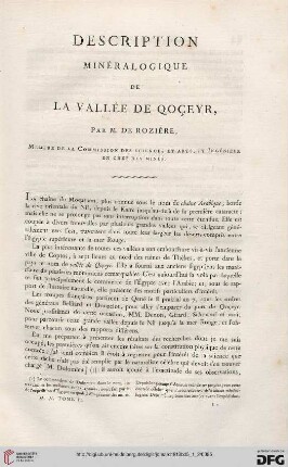 Description minéralogique de la vallée de Quçeyr