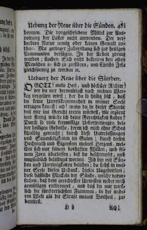 Uebung der Reue über die Sünden.