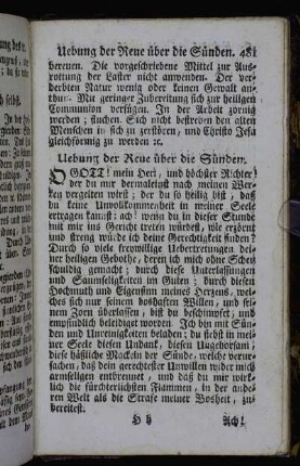 Uebung der Reue über die Sünden.
