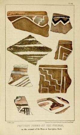 Pottery found at the pueblo on the summit of the Moro, or Inscription Rock