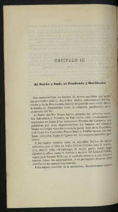 Capítulo III : Al Norte y Sud; Poniente y Occidente