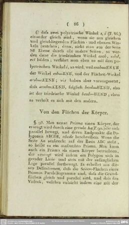 Von den Flächen der Körper