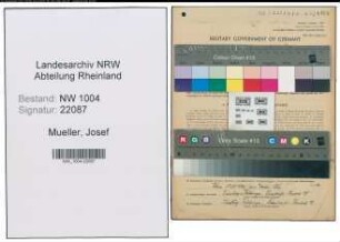 Entnazifizierung Josef Mueller , geb. 02.12.1914 (Kaufmann)