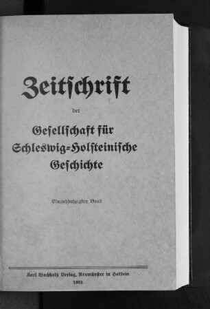 61.1933: Zeitschrift der Gesellschaft für Schleswig-Holsteinische Geschichte