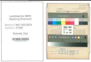 Entnazifizierung Carl Schmidt , geb. 16.06.1905 (Musiker)