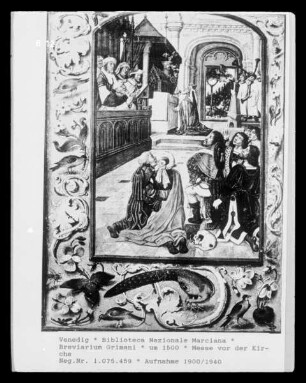 Breviarium Grimani — Messe vor der Kirche