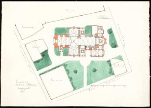 Stadtkirche St. Katharinen, Schwedt/Oder Anbau: Lageplan, vorhandene und geplante Bauten