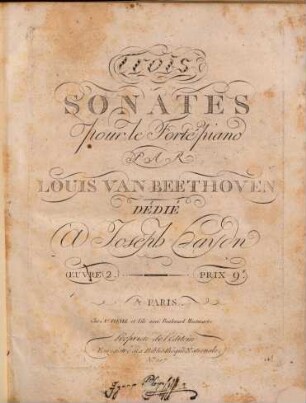 Trois sonates pour le forté piano : oeuvre 2