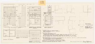Herrenhaus Hohenborn bei Kassel Umbau: Schreibsekretär: Grundriss, Draufsicht, Ansichten, Schnitt 1:10, Details 1:1