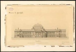 Wettbewerb Museumsinsel, Berlin: Museum für Gipsabdrücke: Aufriss Vorderansicht
