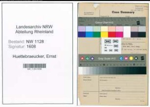 Entnazifizierung Ernst Huettebraeucker , geb. 08.07.1893 (Feuerwehrmann)