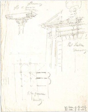 Hauberrisser, Georg von; u. a. Deutschland; Italien; Österreich; Skizzen - u. a. Florenz u. Venedig (Teilgrundriss, Details)