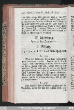 I. Absatz. Syntaxis der Cardinalzahlen.