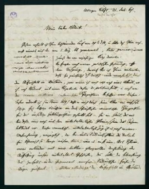 Brief vom 31. Juli 1867
