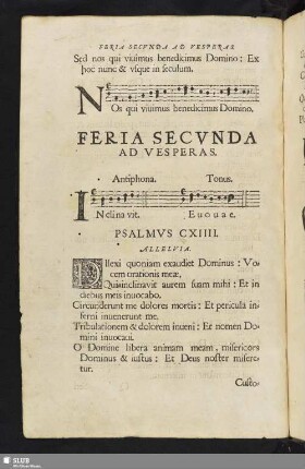 Feria Secunda Ad Vesperas.