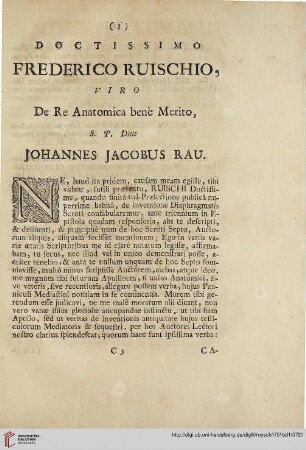 Doctissimo Frederico Ruischio […]