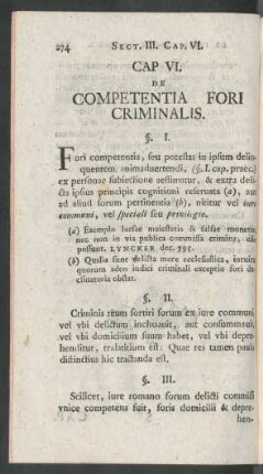 Cap. VI. De Competentia Fori Criminalis