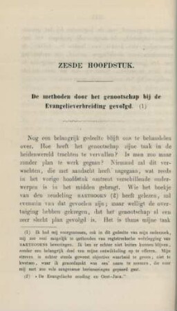 Zesde hoofdstuk. De methoden door het genootschap bij de Evangelieverbreiding gevolgd