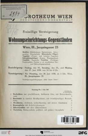 Auktionate (Nr. 1-207)