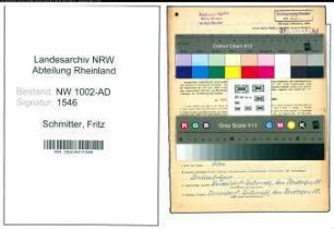Entnazifizierung Fritz Schmitter, geb. 01.09.1901 (Angest.)