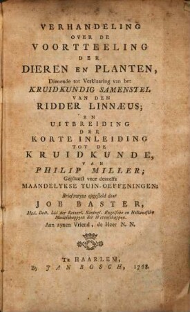 Verhandeling over de Voortteeling der Dieren en Planten