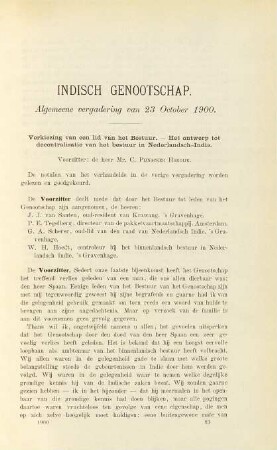 Algemeene vergadering van 23 October 1900