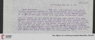 Heid. Hs. 3820,450: Brief von Emil Lask an unbekannte Frau