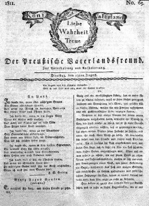 No. 65., vom 13ten August