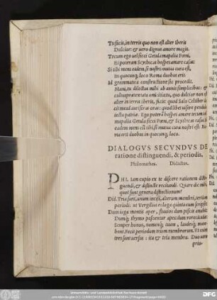 Dialogus Secundus De ratione distinguendi, & periodis.