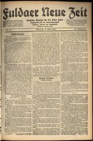 Ausgabe vom Mittwoch, den 15. März 1922.