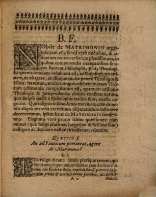 Dodecas Qvaestionum Controversarum Circa Doctrinam De Matrimonio
